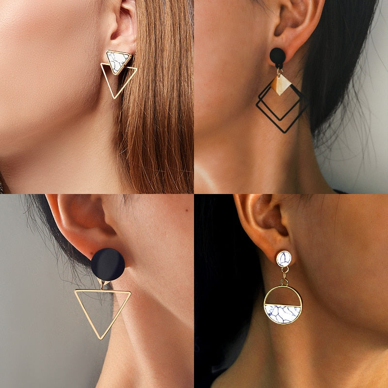 New Fashion Round Dangle Drop Korean Earrings For Women