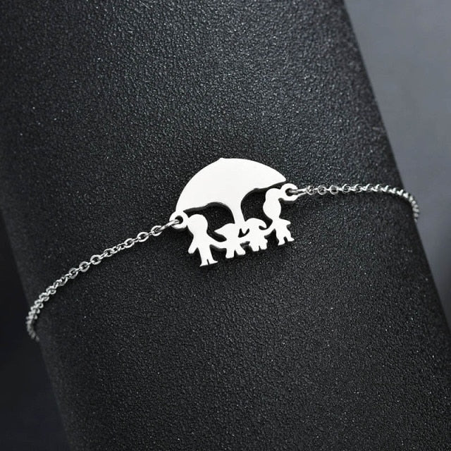 Cute Stainless Steel Mom Dad Kids Family Bracelets