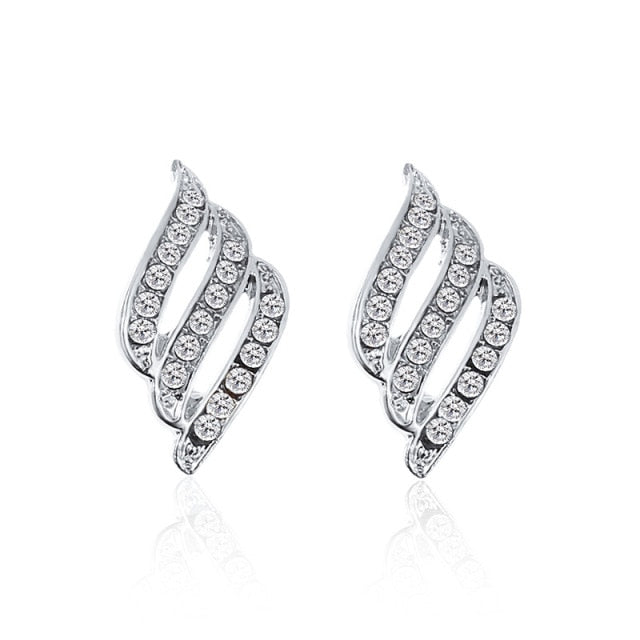 Crystal Flower Stud Earrings for Women