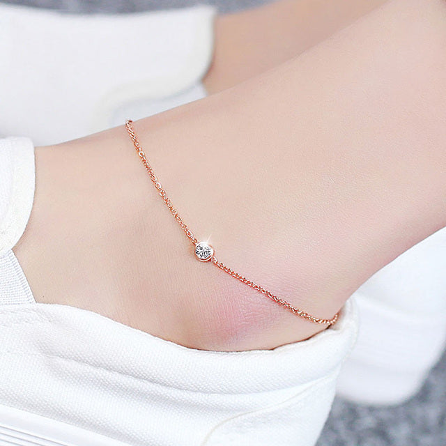 Simple Stainless Steel Chain Anklets For Women