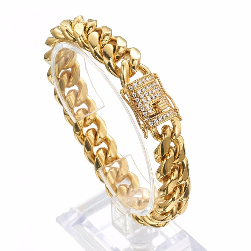 Miami Curb Cuban Chain Crystal Bracelet