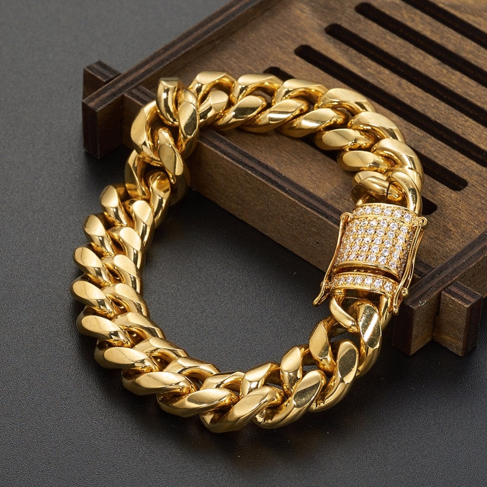Miami Curb Cuban Chain Crystal Bracelet