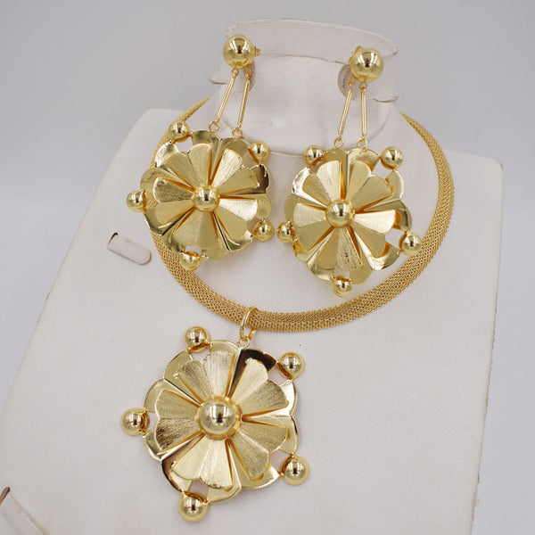 High Quality Dubai 3color Gold color Jewelry Set