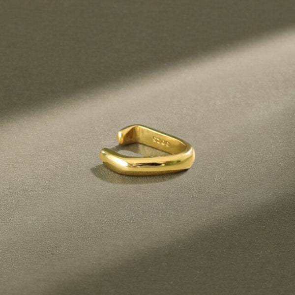 Hebilla de oreja de plata esterlina S925 con clip minimalista sin perforación