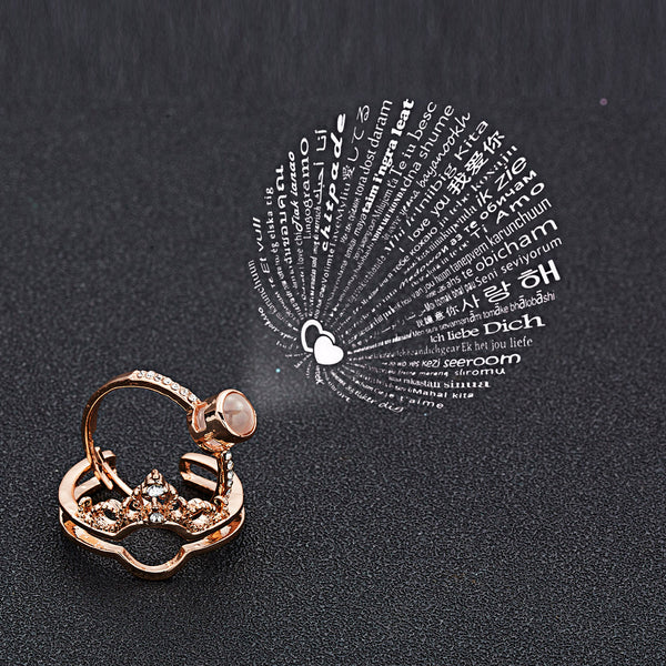 Anillo "Te amo" en 100 idiomas de diseño de moda
