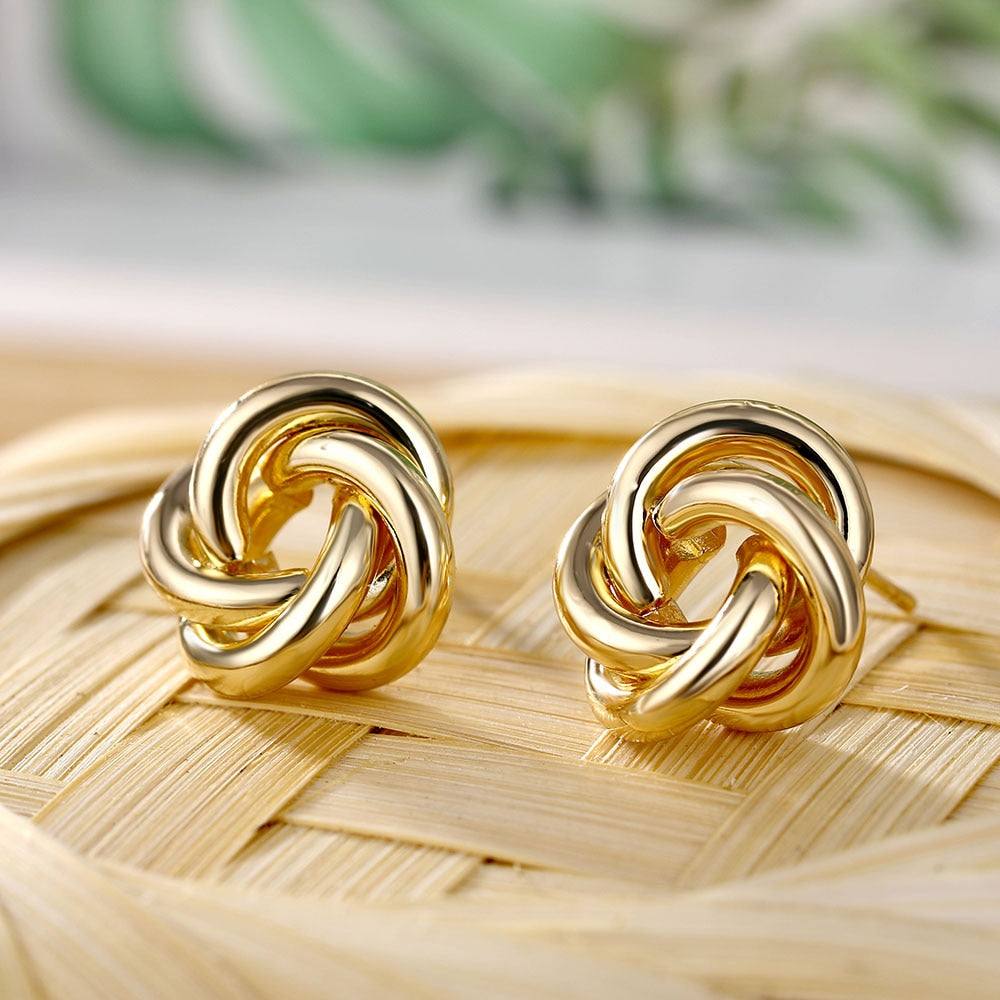 Gold Silver Color Alloy Drop Earrings