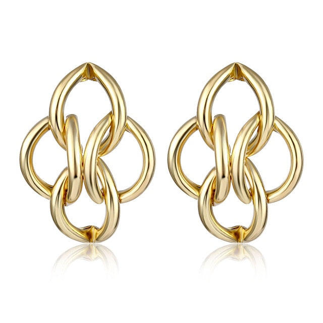 Gold Silver Color Alloy Drop Earrings