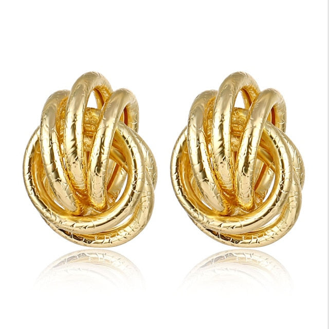 Gold Silver Color Alloy Drop Earrings