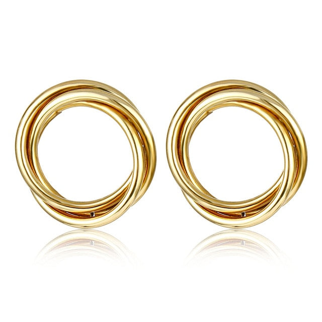 Gold Silver Color Alloy Drop Earrings