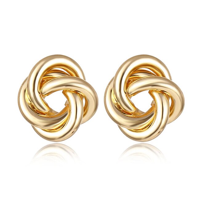 Gold Silver Color Alloy Drop Earrings