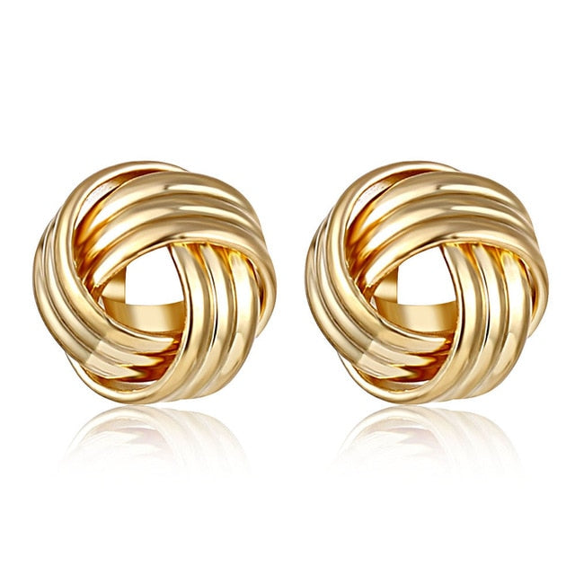 Gold Silver Color Alloy Drop Earrings