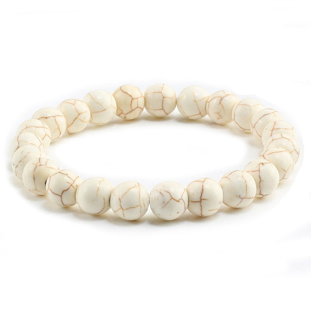 Natural Stone Lava Matte Hematite Beads Bracelet