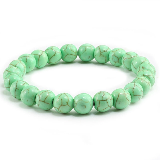Natural Stone Lava Matte Hematite Beads Bracelet