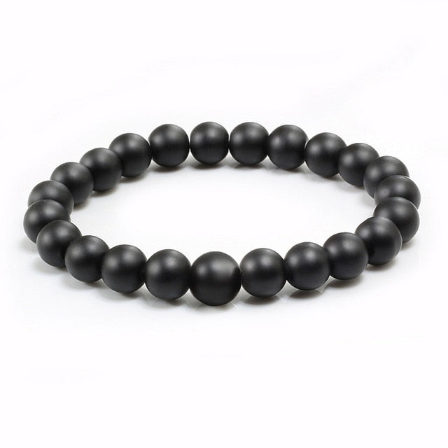 Natural Stone Lava Matte Hematite Beads Bracelet