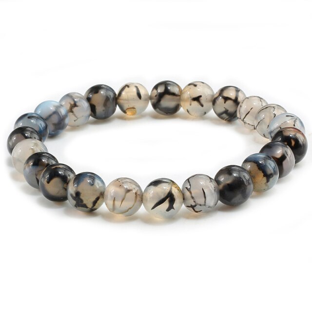 Natural Stone Lava Matte Hematite Beads Bracelet