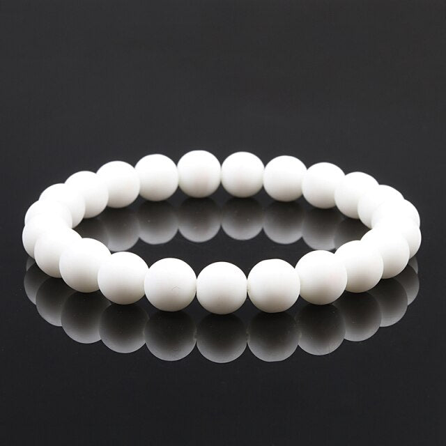 Natural Stone Lava Matte Hematite Beads Bracelet