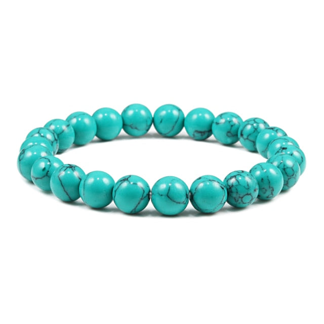 Natural Stone Lava Matte Hematite Beads Bracelet