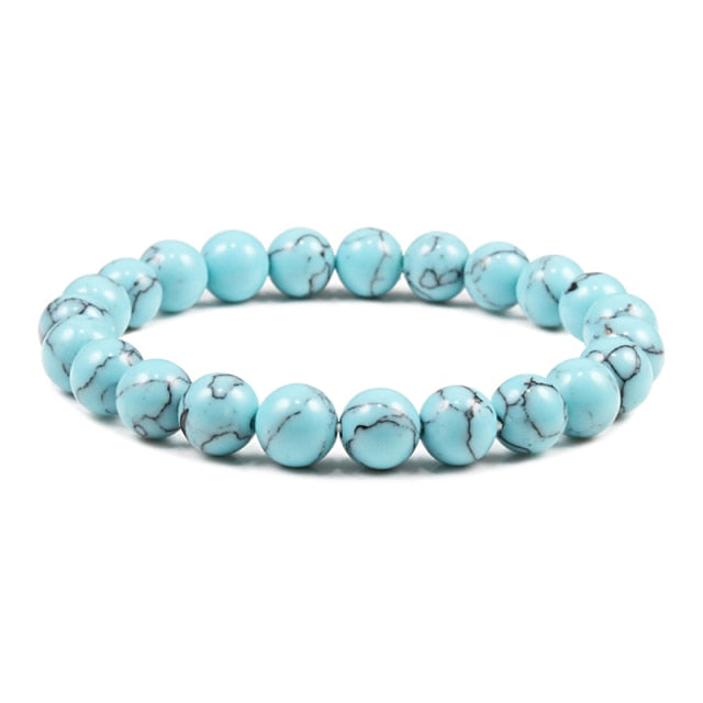 Natural Stone Lava Matte Hematite Beads Bracelet