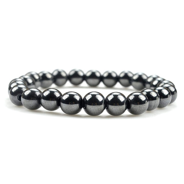 Natural Stone Lava Matte Hematite Beads Bracelet