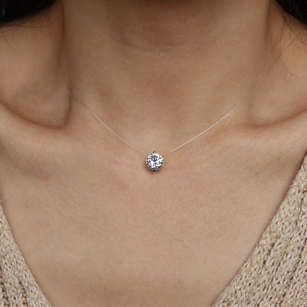 Zircon Pendant Shiny Choker Necklace