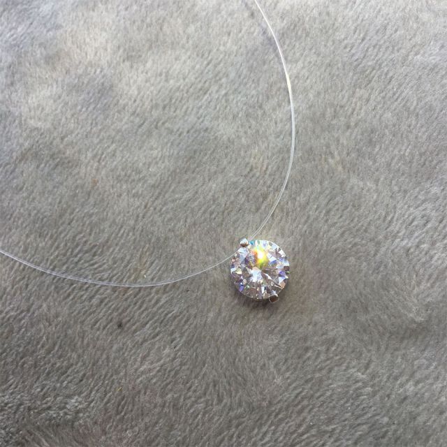 Zircon Pendant Shiny Choker Necklace