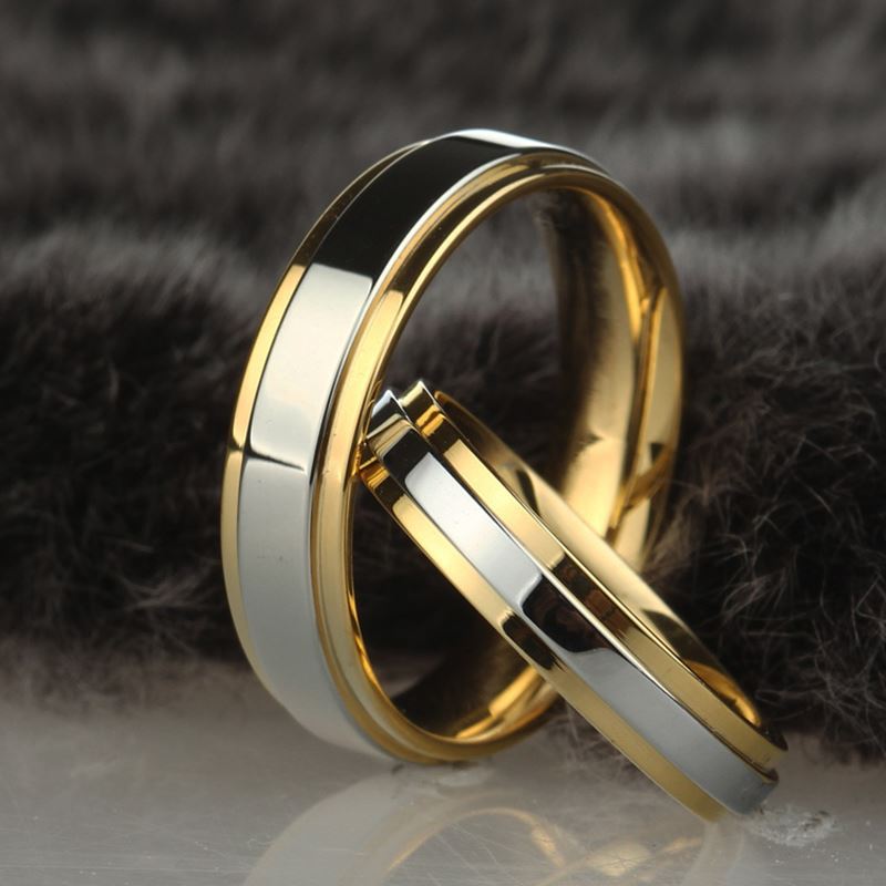 Stainless steel Wedding Ring Simple Design Couple Alliance Ring