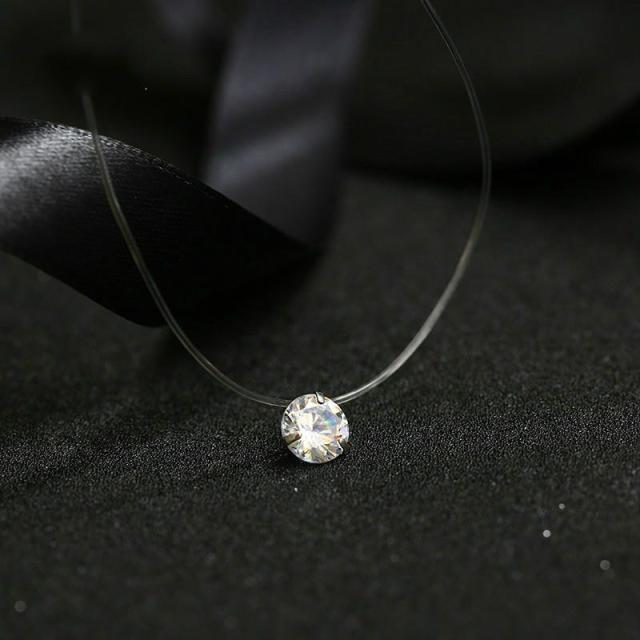 Fashion Shiny Crystal Necklace Zircon Pendant