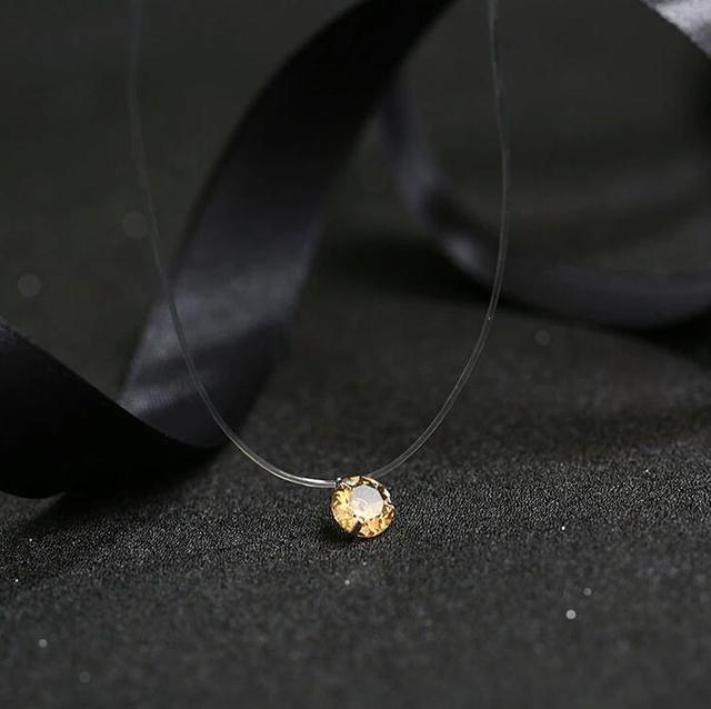Fashion Shiny Crystal Necklace Zircon Pendant