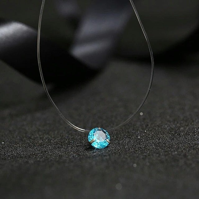 Fashion Shiny Crystal Necklace Zircon Pendant
