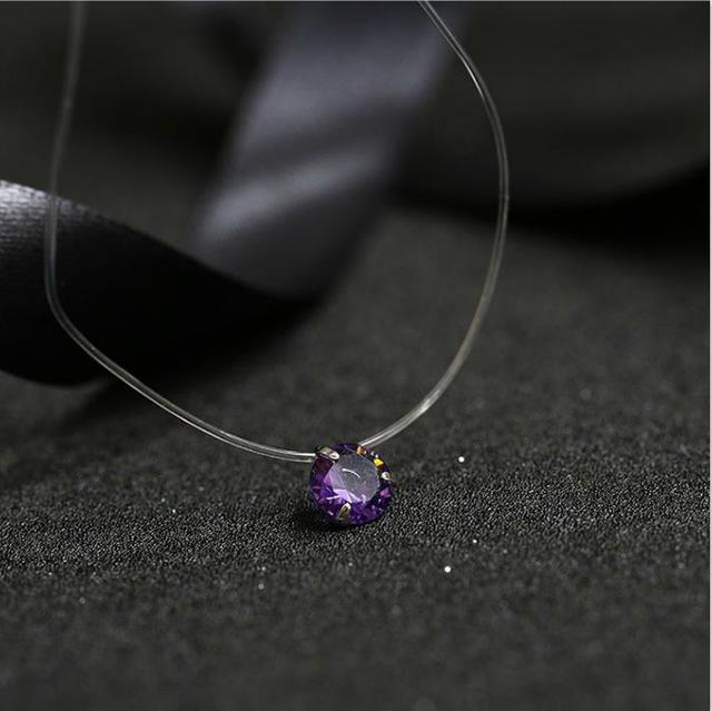 Fashion Shiny Crystal Necklace Zircon Pendant
