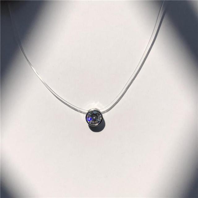 Fashion Shiny Crystal Necklace Zircon Pendant