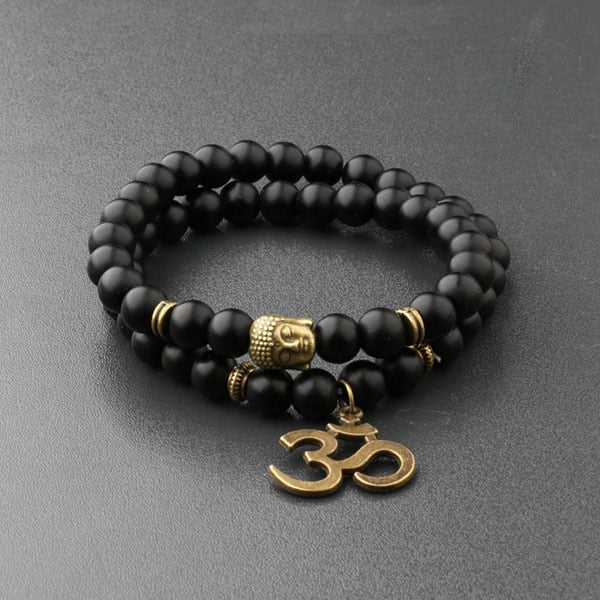 Retro Buddha Bead   Men Black Natural Stone Chakra Bracelets