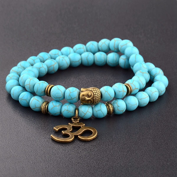 Retro Buddha Bead   Men Black Natural Stone Chakra Bracelets