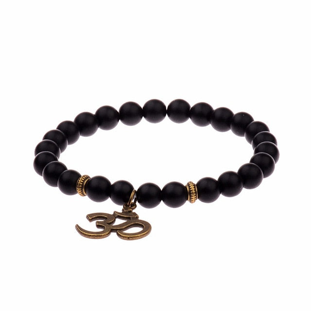 Retro Buddha Bead   Men Black Natural Stone Chakra Bracelets