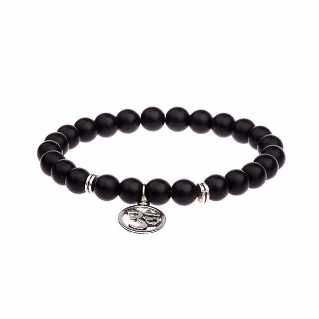 Retro Buddha Bead   Men Black Natural Stone Chakra Bracelets
