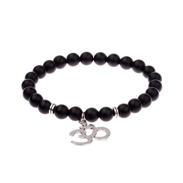 Retro Buddha Bead   Men Black Natural Stone Chakra Bracelets