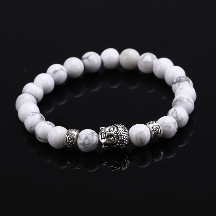 Tiger Eye Lava Stone Bead Buddha Bracelet