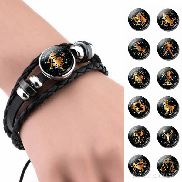 Pulsera de cuero de las 12 constelaciones