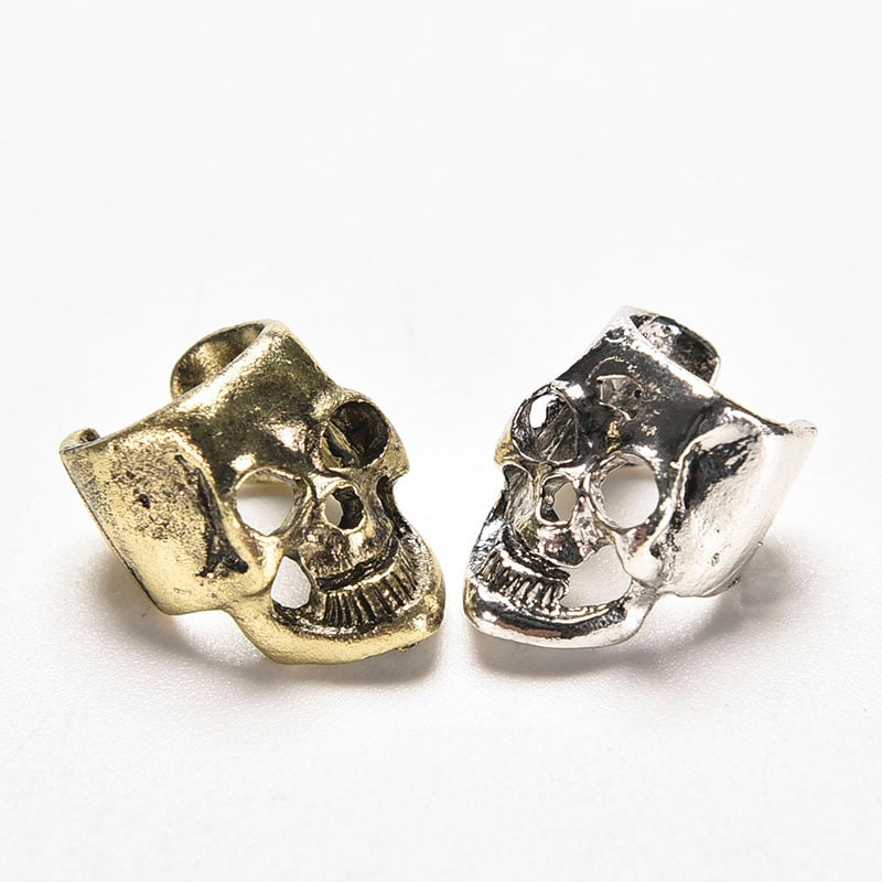 2pcs/pair Vintage Antique Ear Cuff Punk Small  Hollow Skull  Charm Clip Earrings