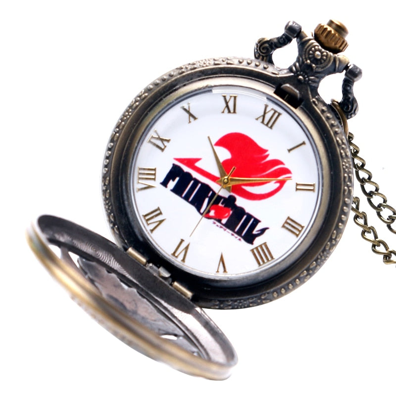 Vintage Pocket Watches Animate Fairy Tail Pattern Hollow  Fob Watch