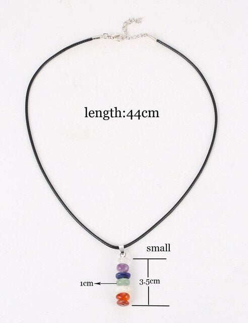 7 Natural Stones Irregular Bead Pendant Necklace
