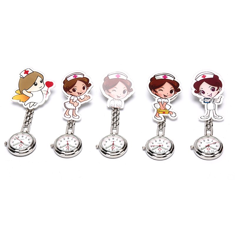 3D Cartoon Doctor Pocket Hang Clip Watches