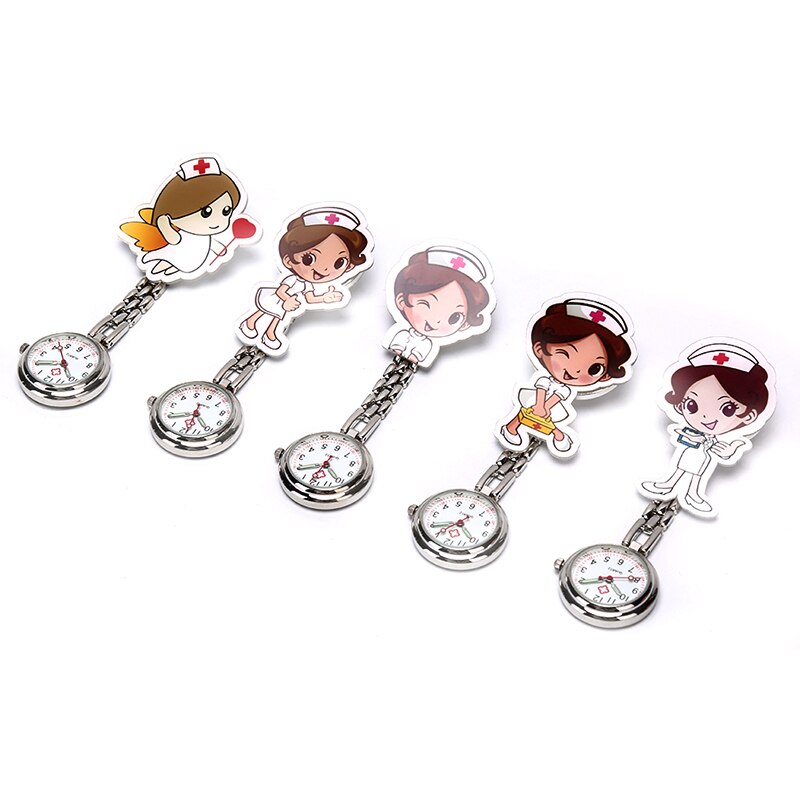 3D Cartoon Doctor Pocket Hang Clip Watches