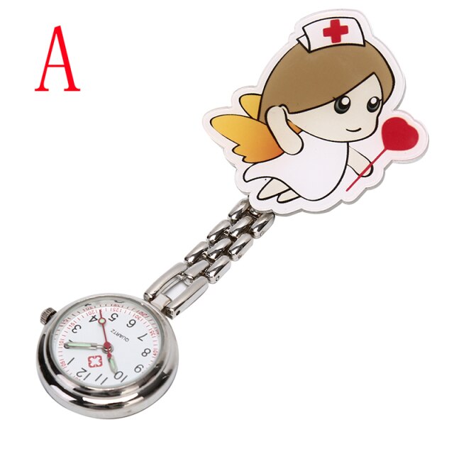 3D Cartoon Doctor Pocket Hang Clip Watches
