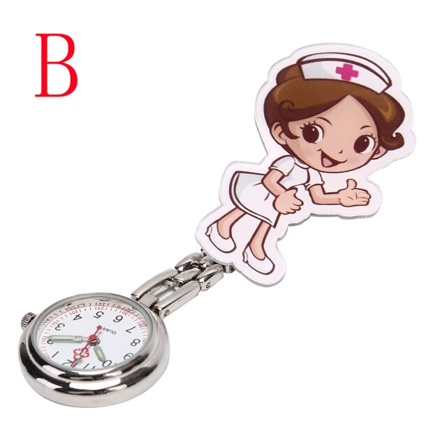 3D Cartoon Doctor Pocket Hang Clip Watches
