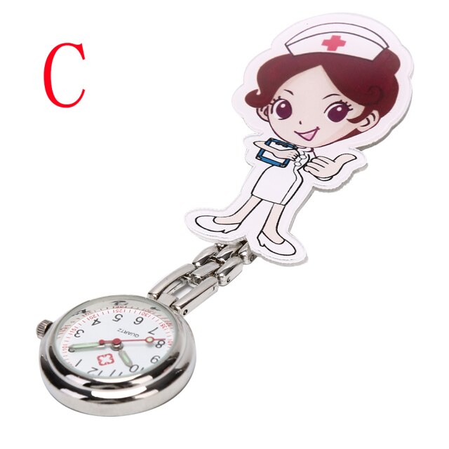 3D Cartoon Doctor Pocket Hang Clip Watches