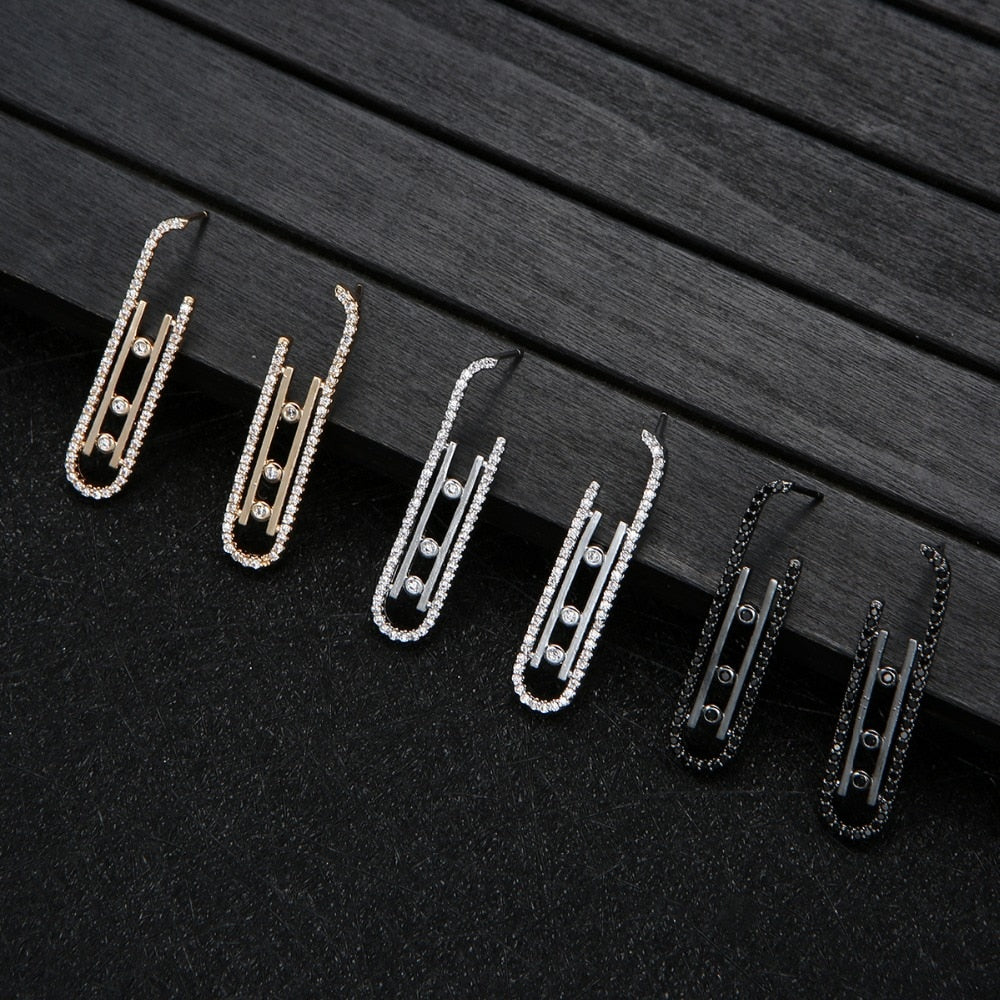 Luxury Geometry Link Stackable Pendant Necklace Earring ring set
