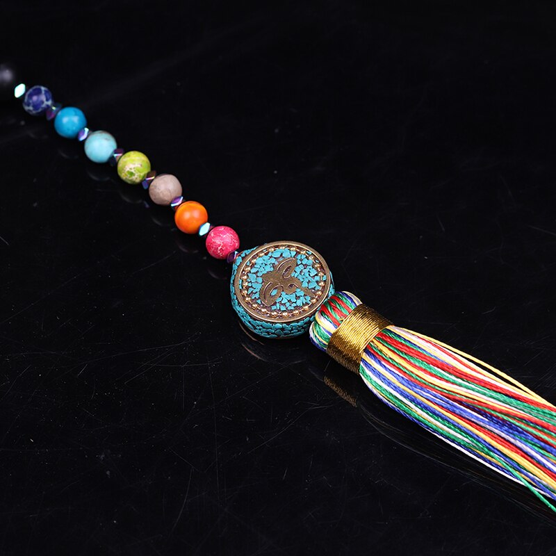 Reiki Yoga 6Mm Matte Black Onyx Chakra  Necklace
