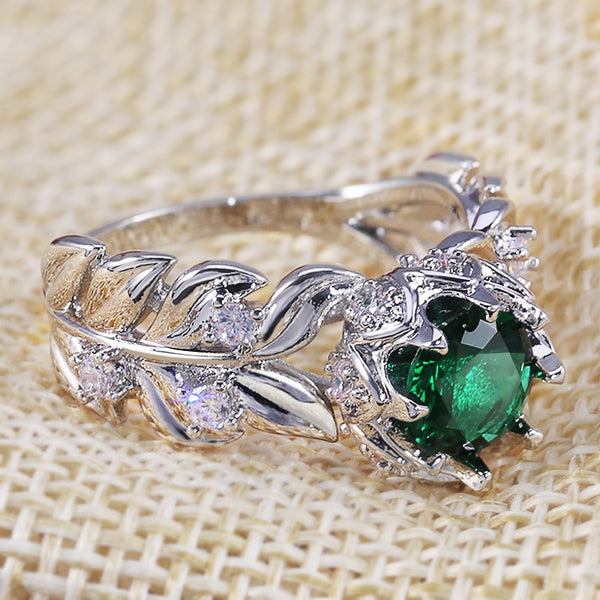 Luxury Feather Pattern Wedding Rings For Women