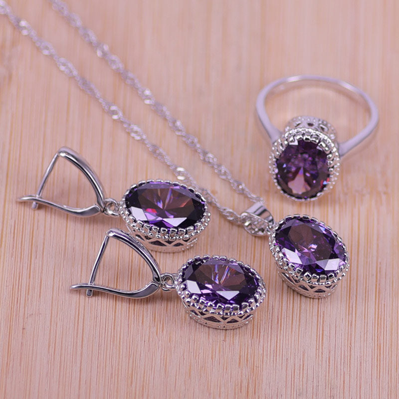 Earring Ring Zircon Crystal Costume Jewelry Sets